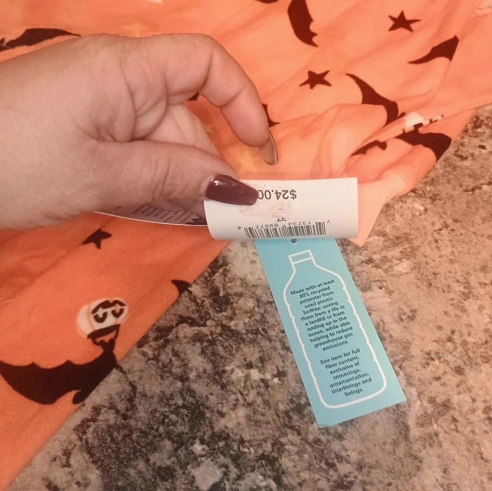 Carter's Orange and Black Halloween  Pants And Shirt Two-piece PJs New
